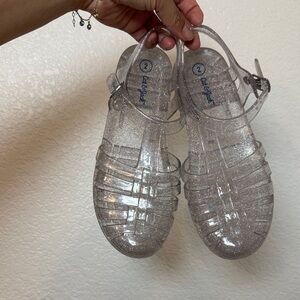 Cat & Jack Silver Glitter Jelly Sandals — Women